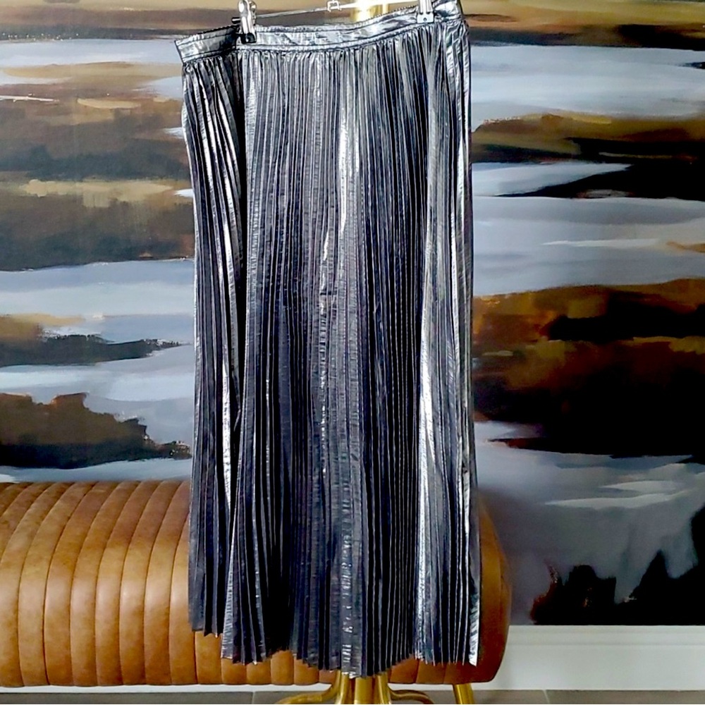 J Crew metallic midi skirt